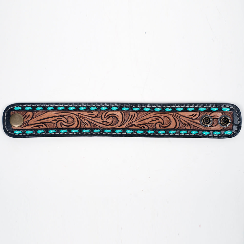 American Darling ADBRF116A Hand tooled carved Genuine Leather Bracelet women