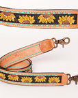American Darling ADSTF101A Hand Tooled Genuine Leather Crossbody Handle Strap For Bags