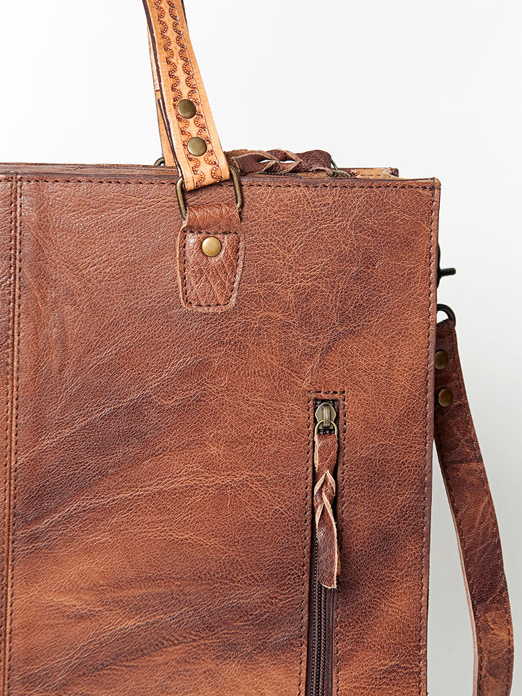 American Darling ADBG780A Tote Hand Tooled Genuine Leather Women Bag Western Handbag Purse