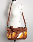American Darling Hair On Genuine Leather Women Bag Western Handbag Purse