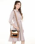 American Darling ADBGZ592A Messenger Hand Tooled Hair On Genuine Leather women bag western handbag purse