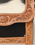 American Darling ADBGZ592A Messenger Hand Tooled Hair On Genuine Leather women bag western handbag purse