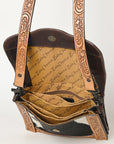 American Darling ADBGZ592A Messenger Hand Tooled Hair On Genuine Leather women bag western handbag purse