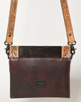 American Darling ADBGZ592A Messenger Hand Tooled Hair On Genuine Leather women bag western handbag purse
