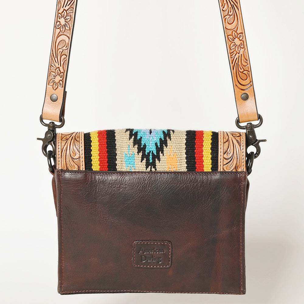 American Darling ADBGZ592B Messenger Hand Tooled Saddle Blanket Genuine Leather women bag western handbag purse