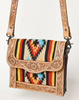 American Darling ADBGZ592B Messenger Hand Tooled Saddle Blanket Genuine Leather women bag western handbag purse