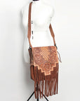 American Darling ADBGZ595A Cross Body Hand Tooled Genuine Leather women bag western handbag purse