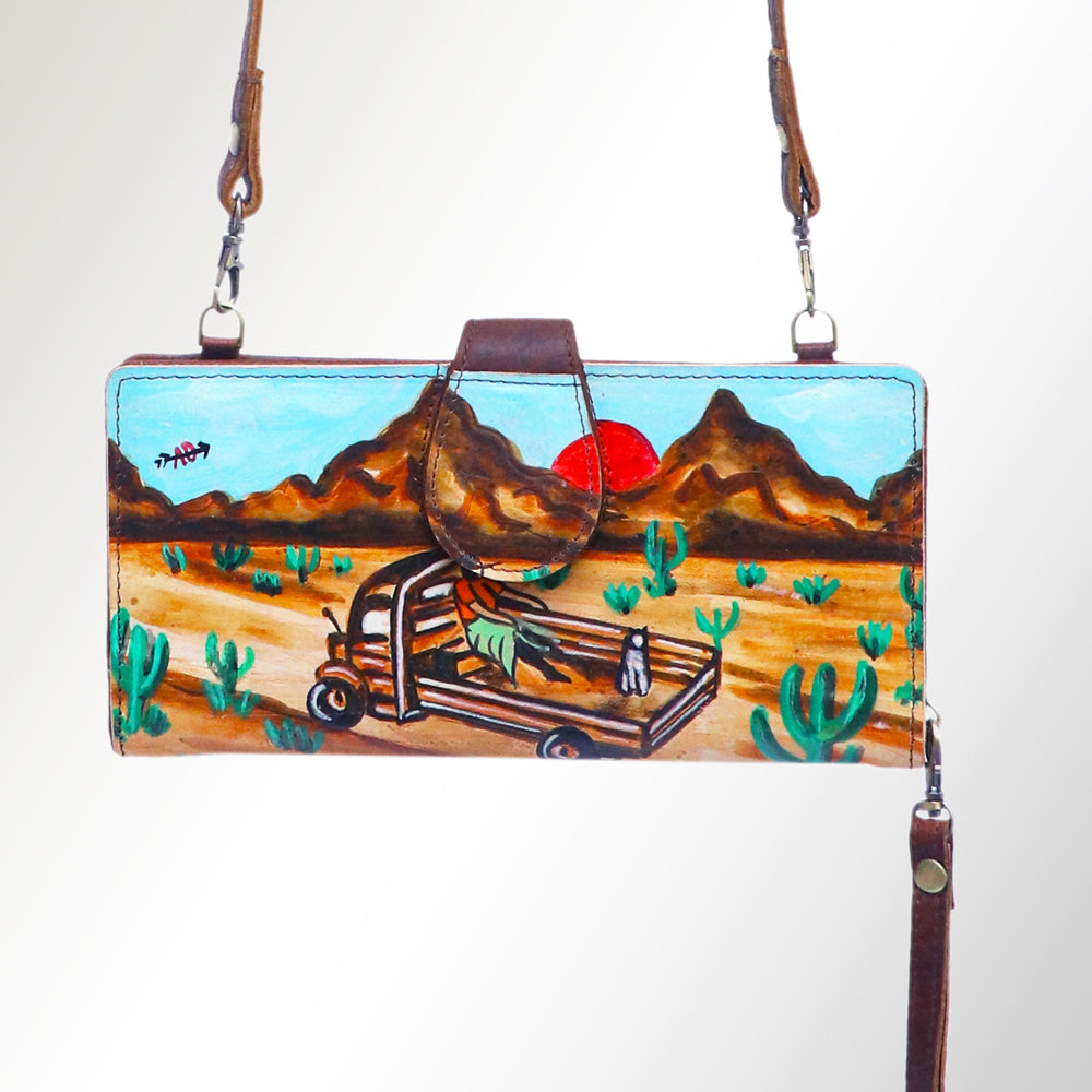 American Darling Wristlet Genuine Leather Women Bag Western Handbag Purse