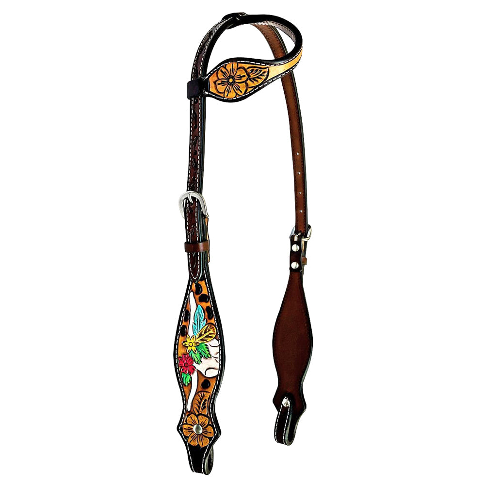 Bar H Equine American Leather Horse Saddle Tack One Ear Headstall | Breast Collar | Browband Headstall | Wither Strap | Tack Set for Horses BER180