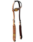 BAR H EQUINE Western Leather Horse Headstall & Breast Collar & Wither Strap