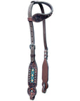 Bar H Equine American Leather Horse Saddle Tack One Ear Headstall | Breast Collar | Browband Headstall | Wither Strap | Tack Set BER229