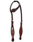 Bar H Equine American Leather Horse Saddle Tack One Ear Headstall | Breast Collar | Browband Headstall | Wither Strap | Tack Set BER240