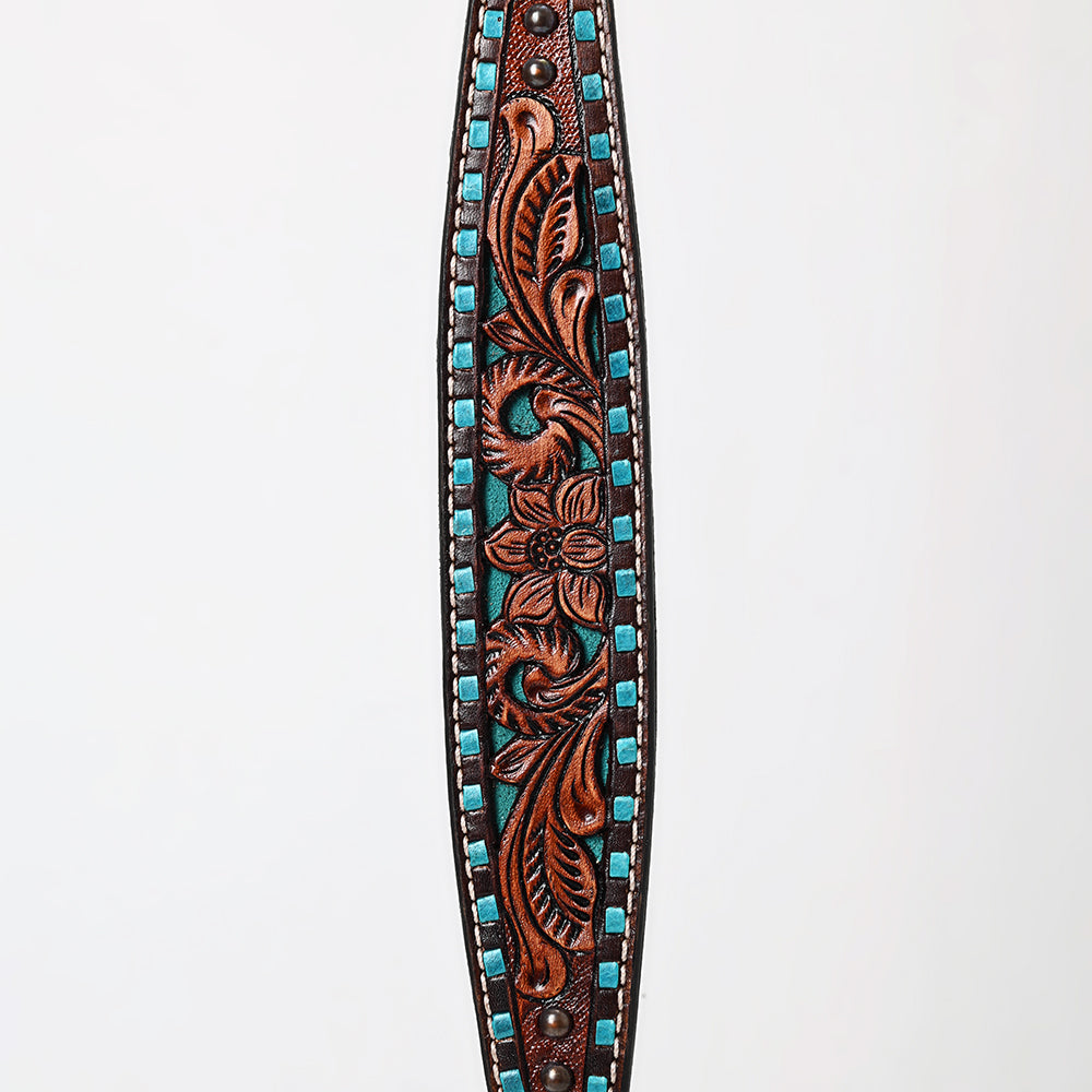 Bar H Equine Genuine Western American Leather Horse Premium Headstall &amp; Breast Collar Set