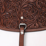 Comfytack Horse Saddle Flank Cinch Girth Handtooled Leather W/ Billets Brown