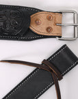 Comfytack Horse Saddle Flank Cinch Girth Handtooled Leather W/ Billets Black