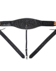 Comfytack Horse Saddle Flank Cinch Girth Handtooled Leather W/ Billets Black