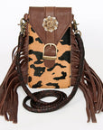American Darling Cell Phone Holder Hair On Genuine Leather women bag western handbag purse