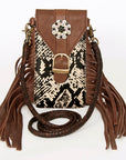 American Darling Cell Phone Holder Hair On Genuine Leather women bag western handbag purse