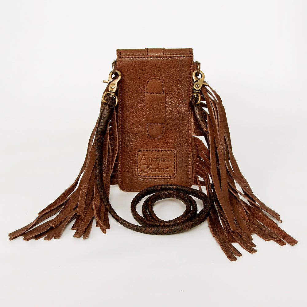 American Darling Cell Phone Holder Hair On Genuine Leather women bag western handbag purse