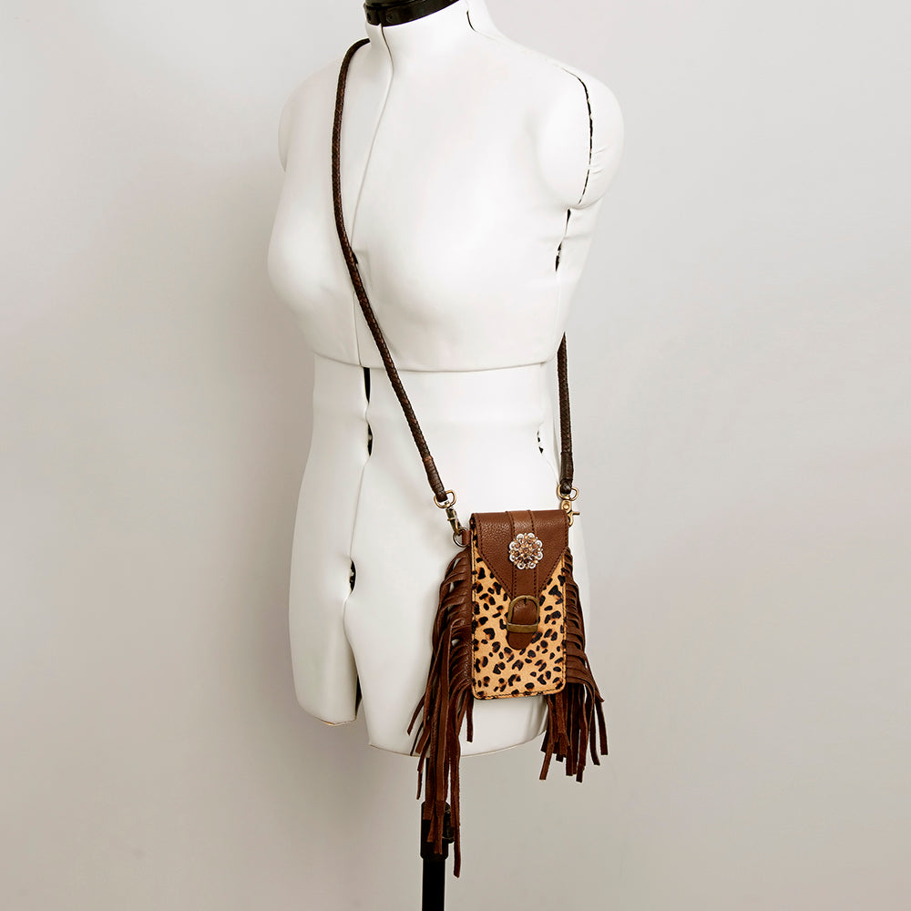 American Darling Cell Phone Holder Hair On Genuine Leather women bag western handbag purse