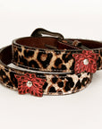 BAR H EQUINE Lilibeth Hand Tooled Western Leather Men And Women Belt Brown
