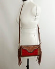 American Darling Small Crossbody Hand Tooled Saddle Blanket Genuine Leather women bag western handbag purse