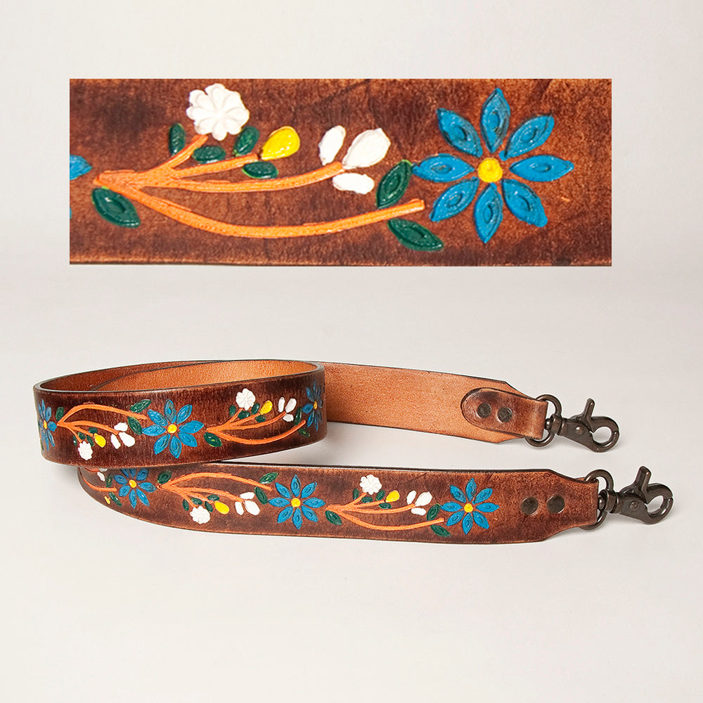 American Darling ADSTZ104 Hand Tooled Genuine Leather Crossbody Handle Strap For Bags