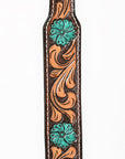BAR H EQUINE Ella Young Turquoise Flower Hand Painted Western Leather Dog Collar