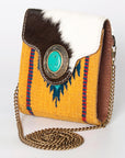 American Darling Hand Tooled Hair On Genuine Leather Women Bag Western Handbag Purse