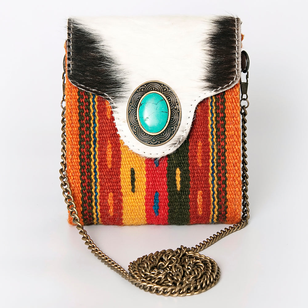 American Darling Hand Tooled Hair On Genuine Leather Women Bag Western Handbag Purse