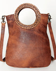 ADBG827A American Darling Hand Tooled Hair On Genuine Leather Women Bag Western Handbag Purse