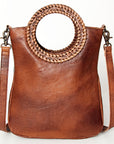 ADBG827B American Darling Hand Tooled Saddle Blanket Genuine Leather Women Bag Western Handbag Purse