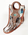 ADBG827B American Darling Hand Tooled Saddle Blanket Genuine Leather Women Bag Western Handbag Purse
