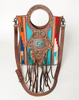 ADBG827C American Darling Hand Tooled Saddle Blanket Genuine Leather Women Bag Western Handbag Purse