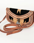 ADBG829B American Darling Hand Tooled Saddle Blanket Genuine Leather Women Bag Western Handbag Purse