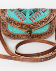 ADBG829F American Darling Hand Tooled Saddle Blanket Genuine Leather Women Bag Western Handbag Purse