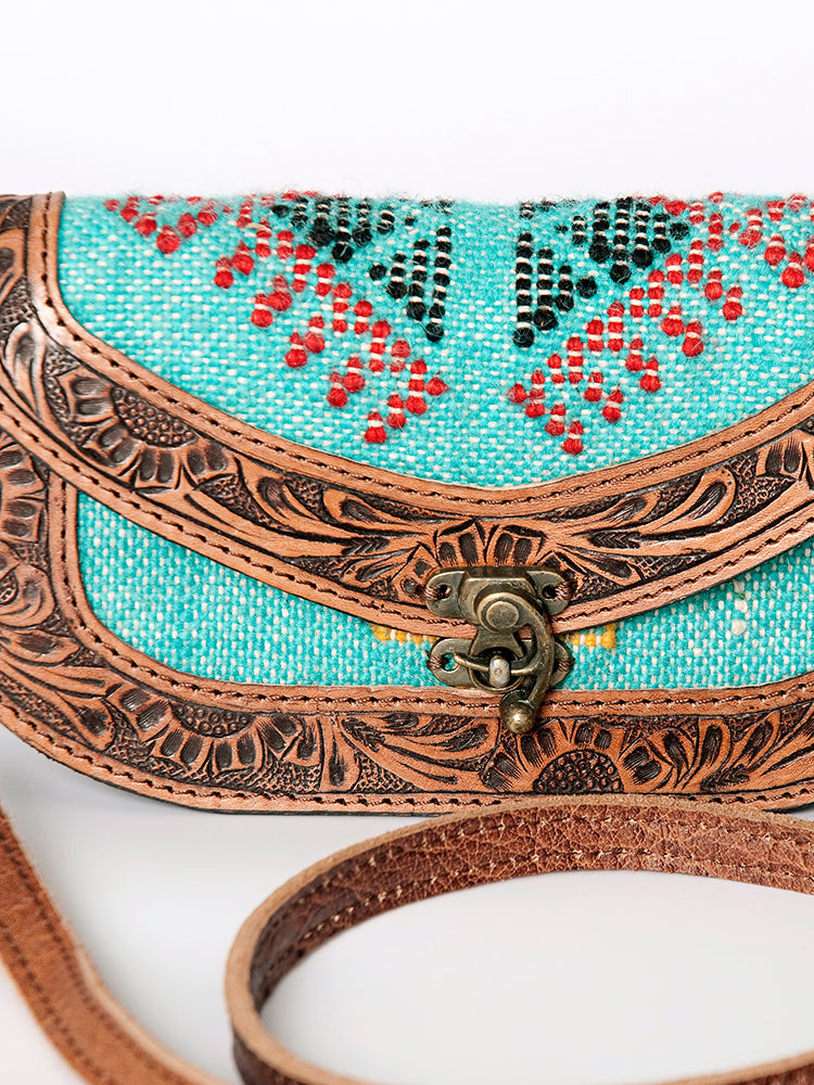 ADBG829F American Darling Hand Tooled Saddle Blanket Genuine Leather Women Bag Western Handbag Purse
