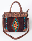 American Darling ADBG835A Tote Hand Tooled Saddle Blanket Genuine Leather women bag western handbag purse