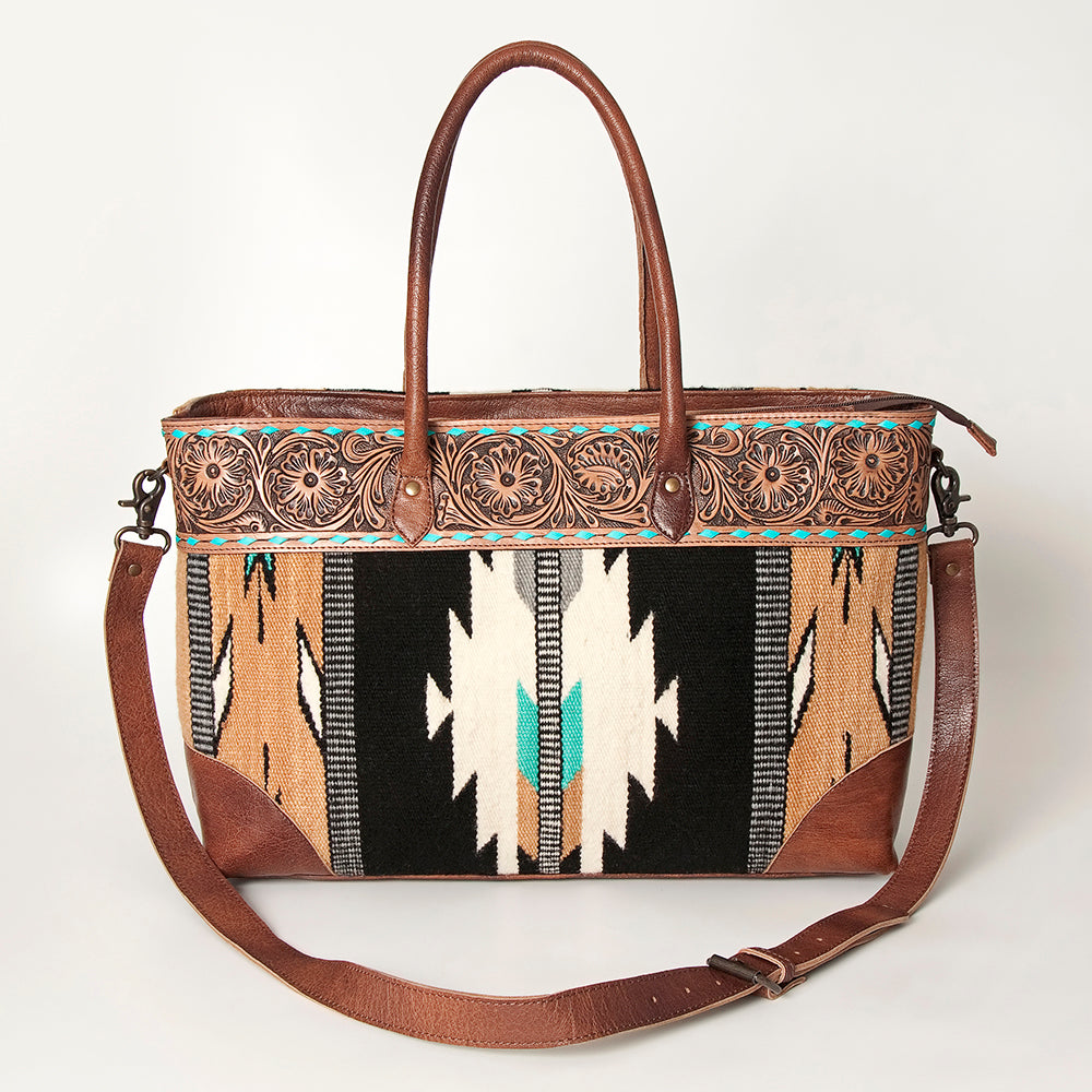 American Darling ADBG835B Tote Hand Tooled Saddle Blanket Genuine Leather women bag western handbag purse