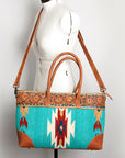 American Darling ADBG835C Tote Hand Tooled Saddle Blanket Genuine Leather women bag western handbag purse