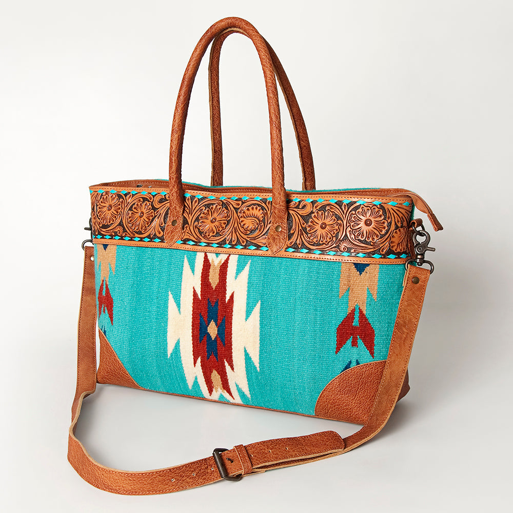 American Darling ADBG835C Tote Hand Tooled Saddle Blanket Genuine Leather women bag western handbag purse