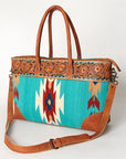 American Darling ADBG835C Tote Hand Tooled Saddle Blanket Genuine Leather women bag western handbag purse
