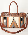 American Darling ADBG835D Tote Hand Tooled Saddle Blanket Genuine Leather women bag western handbag purse