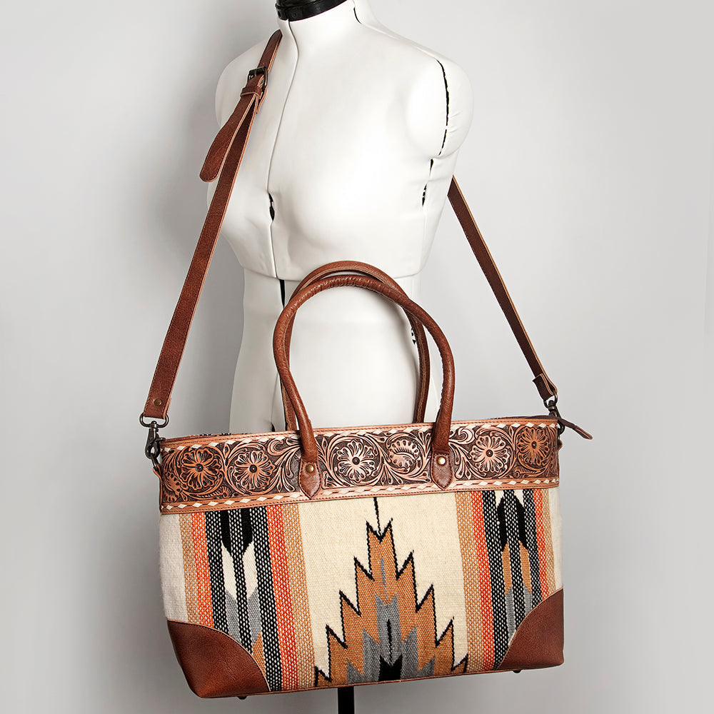 American Darling ADBG835D Tote Hand Tooled Saddle Blanket Genuine Leather women bag western handbag purse