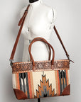 American Darling ADBG835D Tote Hand Tooled Saddle Blanket Genuine Leather women bag western handbag purse