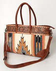 American Darling ADBG835D Tote Hand Tooled Saddle Blanket Genuine Leather women bag western handbag purse