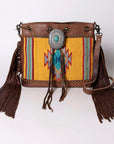 American Darling ADBG836B Cross Body Saddle Blanket Genuine Leather women bag western handbag purse