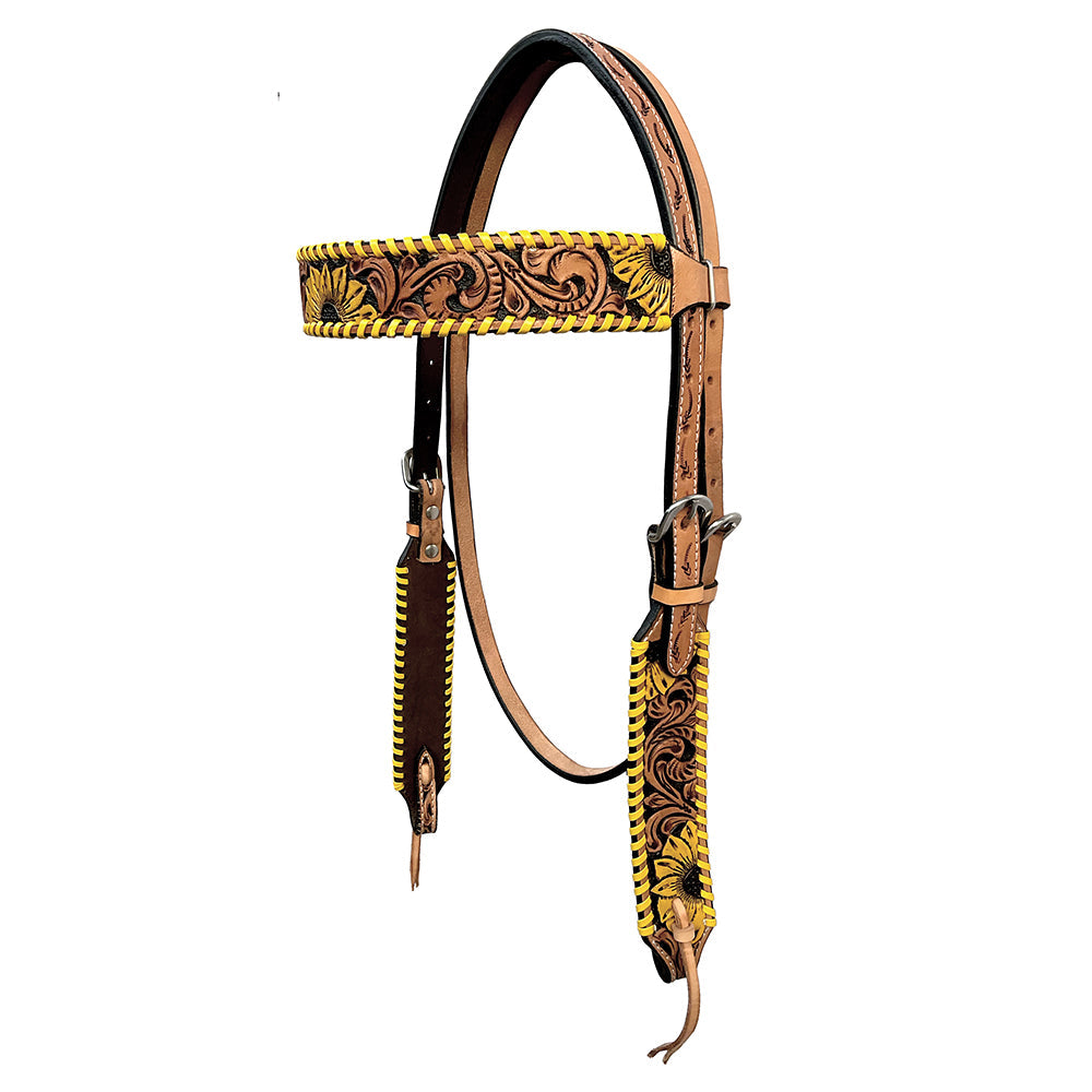 Bar H Equine American Leather Horse Saddle Tack One Ear Headstall | Breast Collar | Browband Headstall | Wither Strap | Tack Set BER255