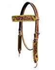 Bar H Equine American Leather Horse Saddle Tack One Ear Headstall | Breast Collar | Browband Headstall | Wither Strap | Tack Set BER255