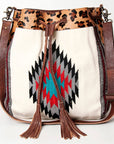 American Darling ADBG574D1 Large Crossbody Saddle Blanket Hair On Genuine Leather Women Bag Western Handbag Purse